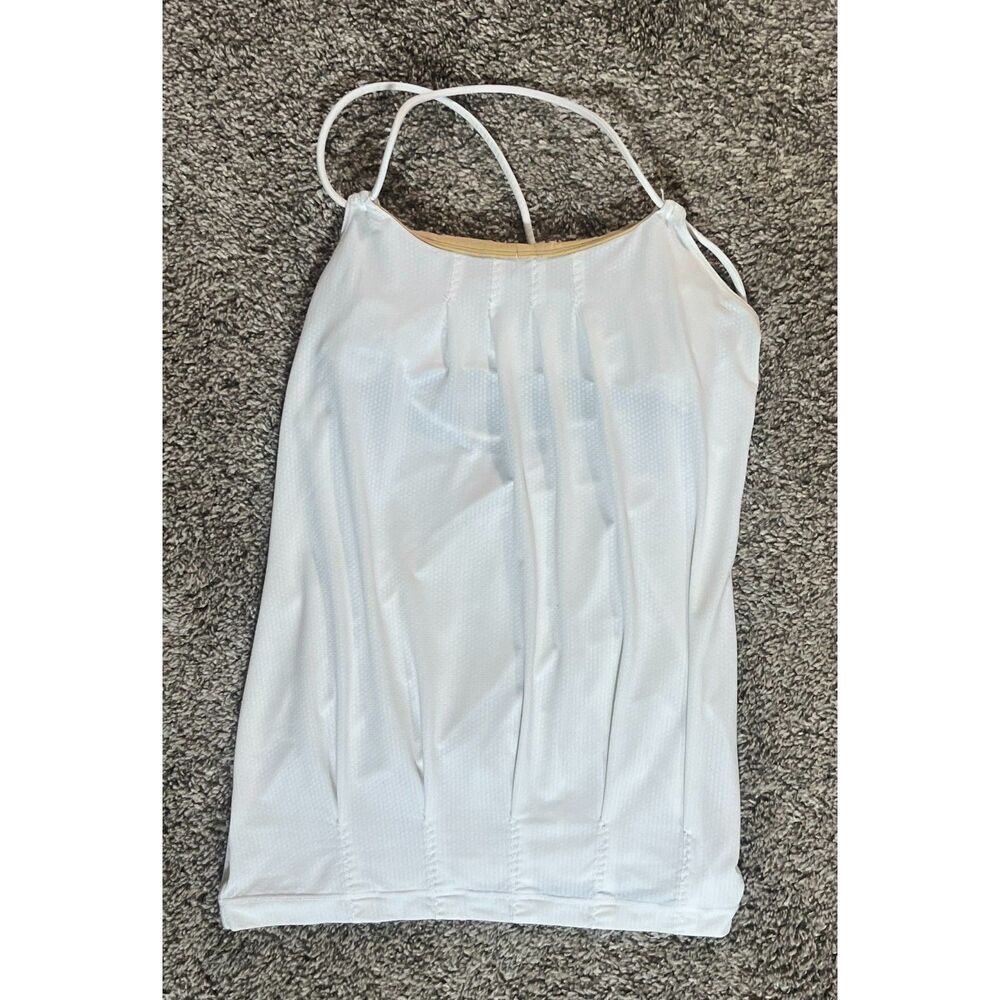Lululemon Yoga Flow 2 in 1 White Tank 6 Strappy